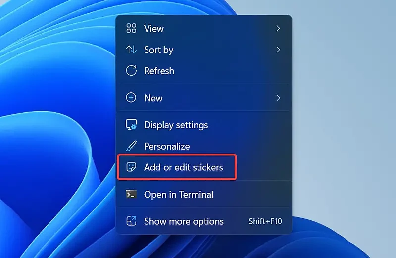 [技巧]Windows 11 22H2如何启用桌面贴纸Desktop Stickers功能 - 5