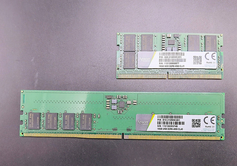 宇瞻展示 DDR5-4800 台式/笔记本内存条实物：单条 16GB，时序 CL40 - 1