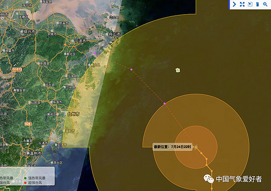 烟花略微北调后，杭州湾和上海将暴露在台风危险半圆下 - 1