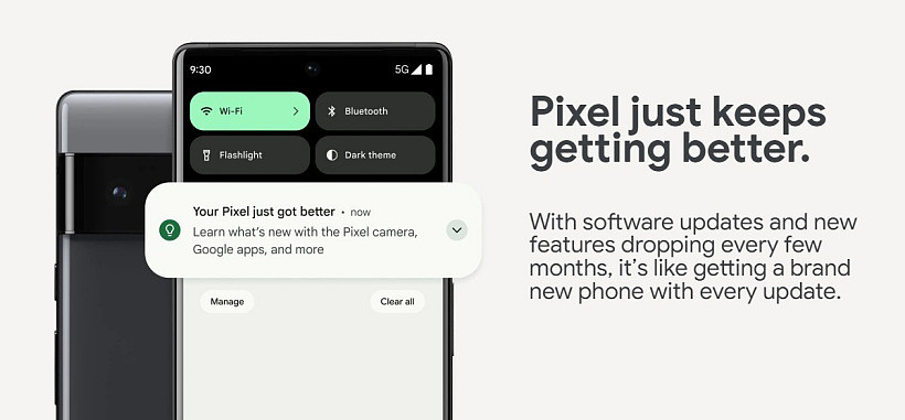 Pixel 6 and 6 Pro will get Pixel updates for at least 5 years after they launched on the Google Store in the US