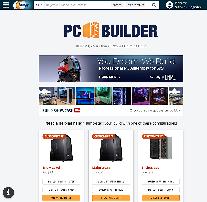 美国新蛋推出PC组装服务 收费标准99.99美元 - 2