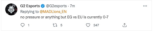 G2为同赛区队伍MAD加油：别担心他们，EG面对我们欧洲赛区0-7呢 - 1