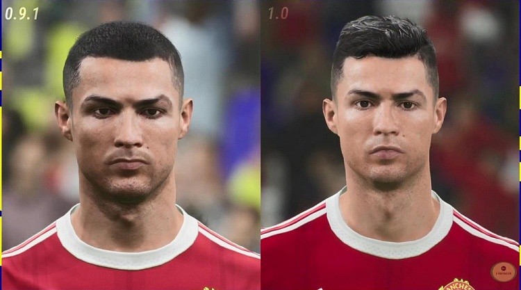 《实况2022》1.0更新后球员面部表情对比：提升明显 - 1