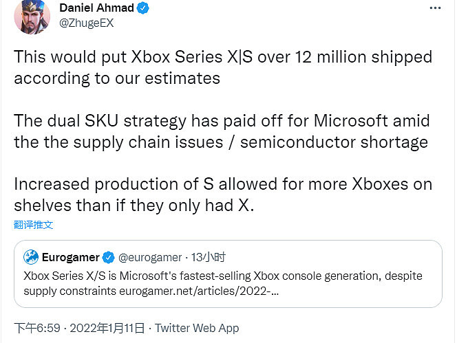 分析师：Xbox Series X|S目前销量超过了1200万台 - 2