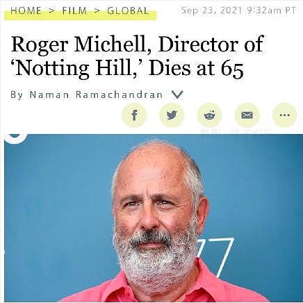 外媒称导演罗杰·米歇尔去世 曾执导《诺丁山》 - 1