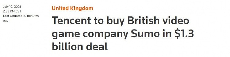 外媒爆料：腾讯以81.9亿收购英国游戏公司Sumo Group - 1