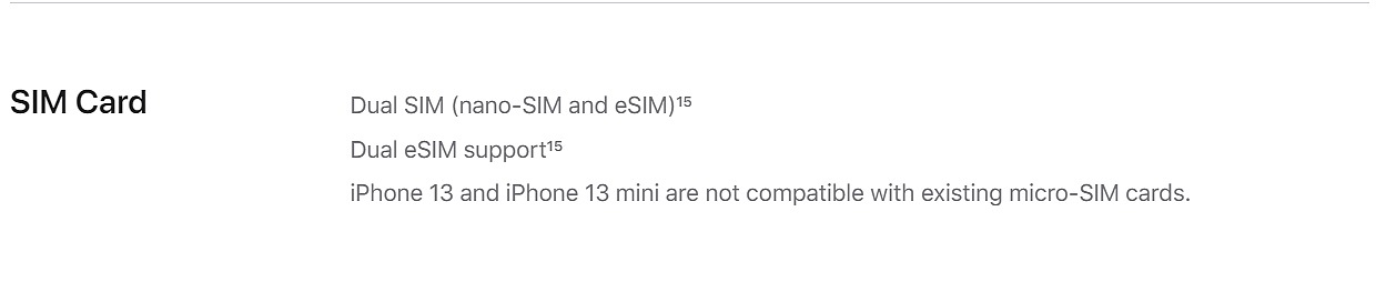 苹果 iPhone 13/Pro/Pro Max 部分型号首支持双 SIM 卡/双 eSIM 卡，iPhone 13 mini 国行仍为单 SIM 卡 - 2