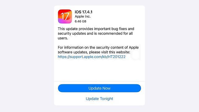 苹果重发 iOS / iPadOS 17.4.1 更新，新版本 21E237 - 1