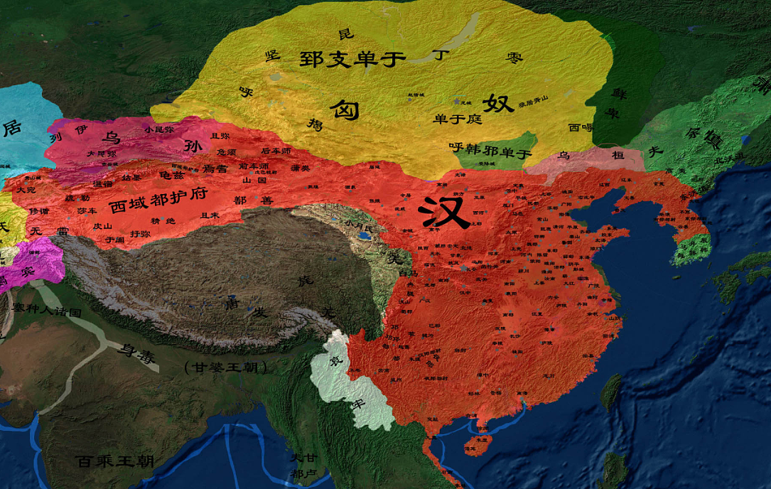 汉宣帝刘询下一位皇帝是谁？公元前49年西汉地图 - 1