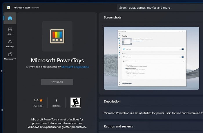 PowerToys实用工具软件现已登陆Windows 11官方应用商店 - 2