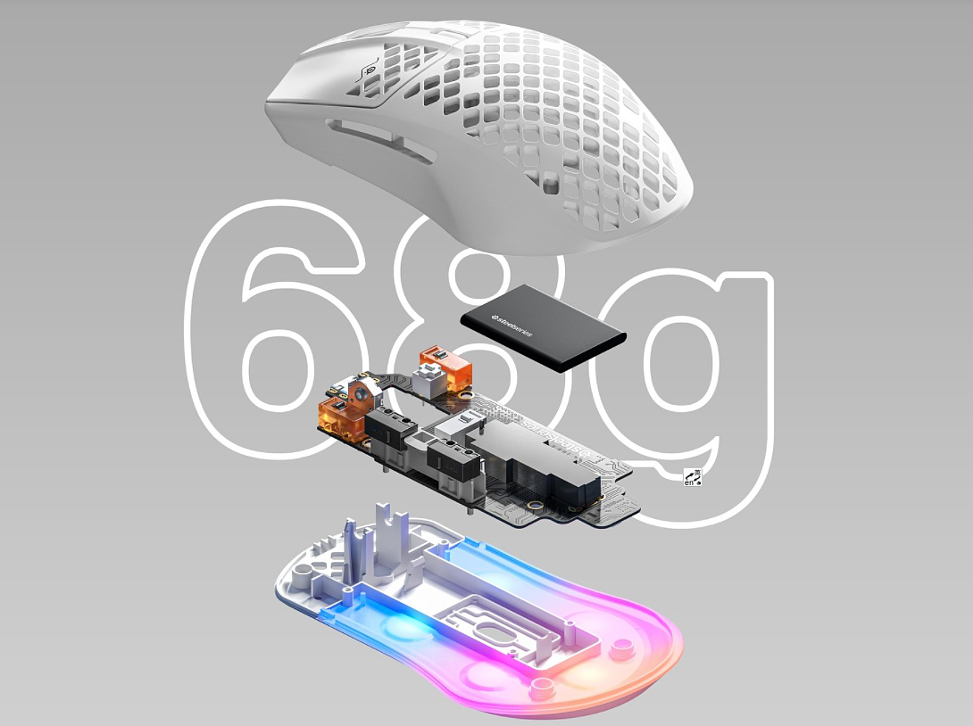 赛睿 Aerox 3 2022 款鼠标白色款发布：有线/无线两款，轻至 59g - 3