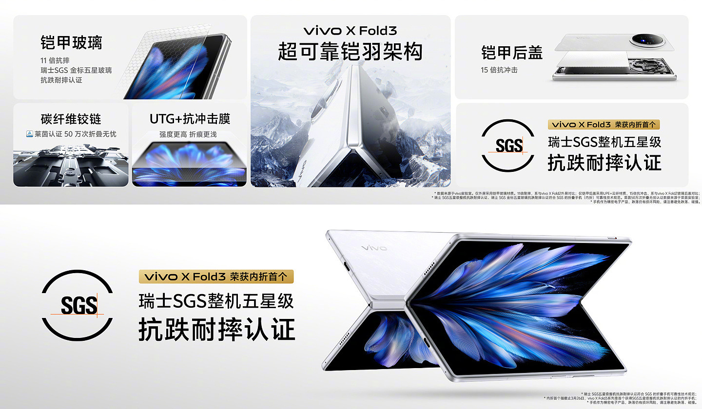 vivo X Fold3 / Pro 折叠屏手机发布：轻过直板旗舰，售价 6999 元起 - 3