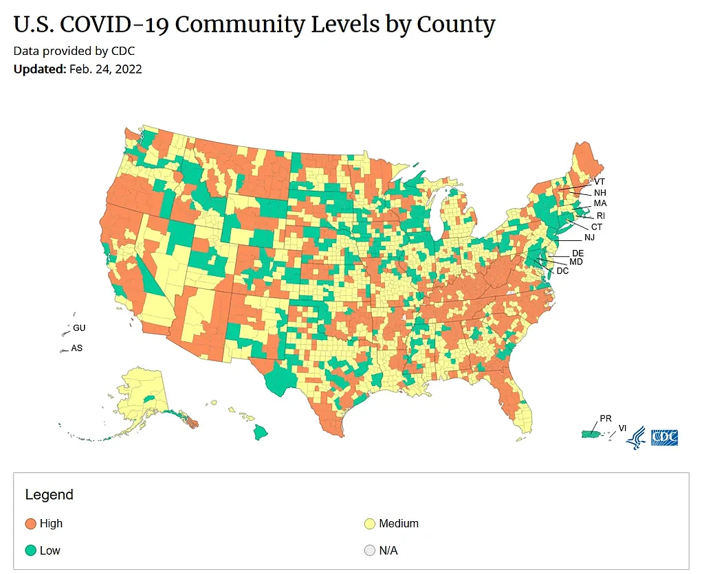 CDC调整衡量社区新冠风险方式 更注重当地救治能力 - 1