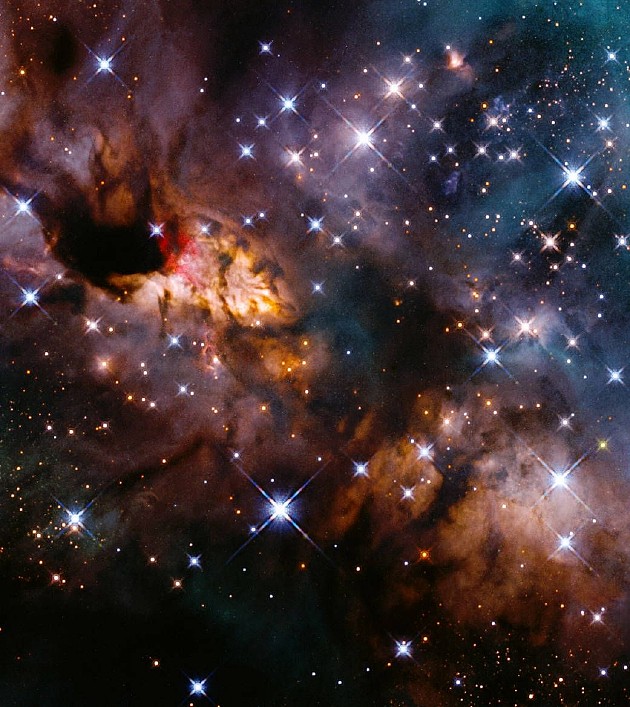 对虾星云是一个巨大的恒星托儿所，位于天蝎星座，距离地球大约6000光年。