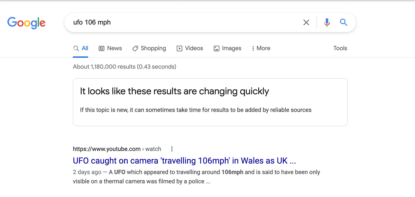 谷歌开始在被搜索结果没有可靠答案时向用户发出警告 - 1