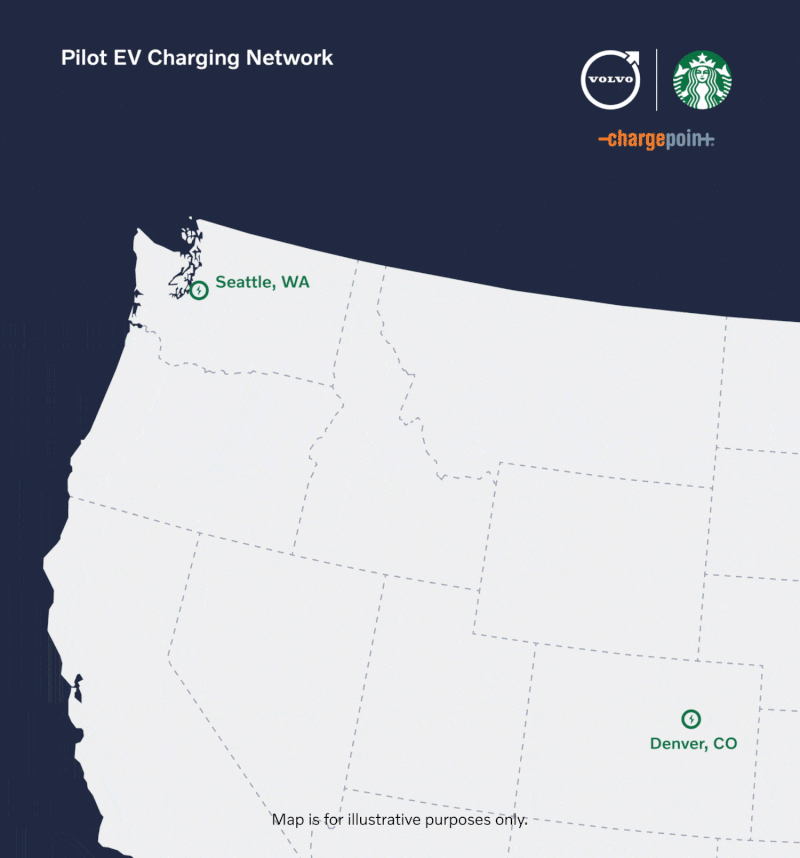 沃尔沃和ChargePoint将在5个州的星巴克门店建立电动汽车充电站 - 2
