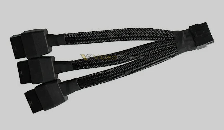 英伟达 RTX 3090 Ti 供电线缆曝光：3 条 8pin 线转 16pin，提供 450W 功率 - 1