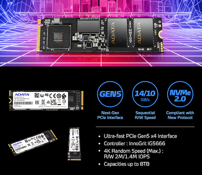 威刚展示 PCIe 5.0 SSD：连续读取 14GB / s，随机读取 2000k IOPS - 3