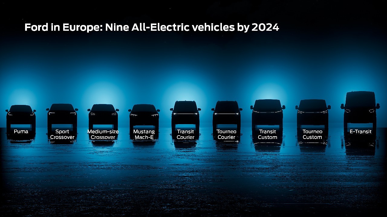 福特拟在欧洲推出7款纯电动车 力争2026年电车销量突破60万 - 1