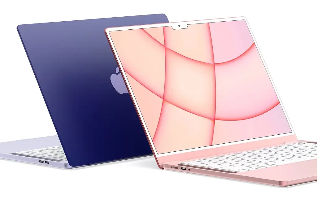 2022款MacBook Air高清渲染：白色边框+刘海设计 共有7种颜色供选择 - 1