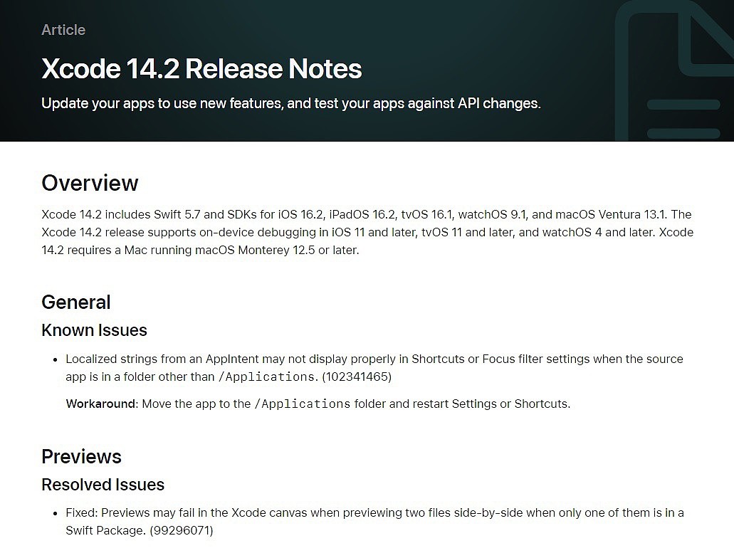 包含 Swift 5.7 版本，苹果发布编程工具 Xcode 14.2（14C18）更新 - 1