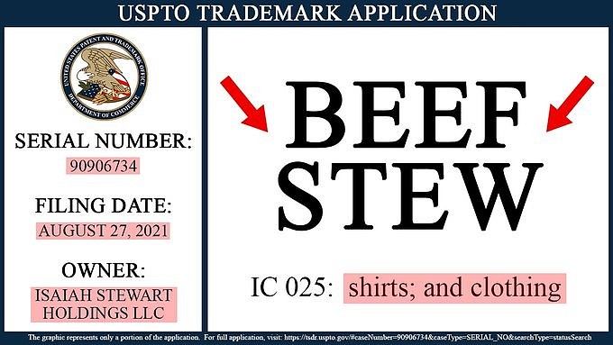 斯图尔特申请用绰号“Beef Stew”注册商标 - 2