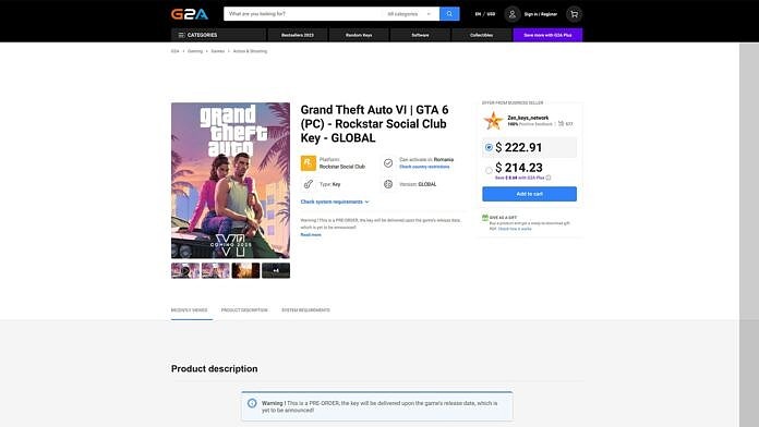 警惕《GTA6》预购测试诈骗 225美元假PC版预购“好评如潮” - 3