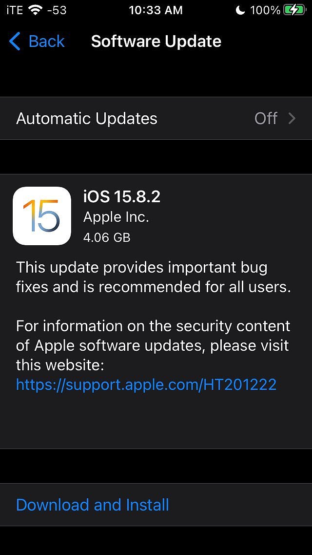苹果 iOS / iPadOS 15.8.2 正式版发布 - 2