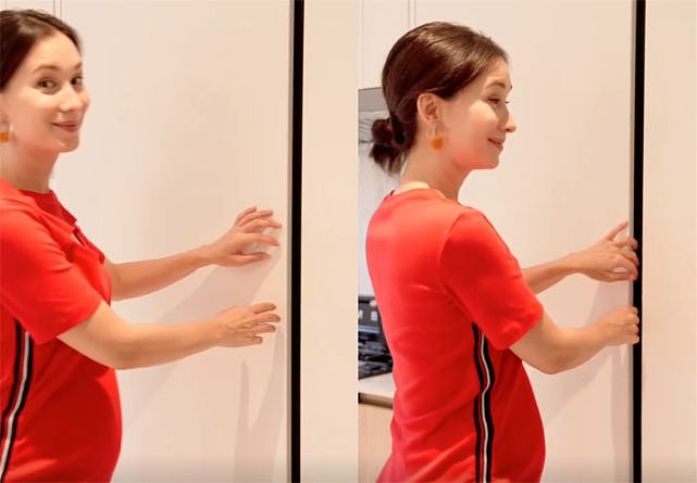 卢靖姗晒孕期营养餐，穿红色孕妇裙肚大如箩身形纤细，面容显憔悴 - 4
