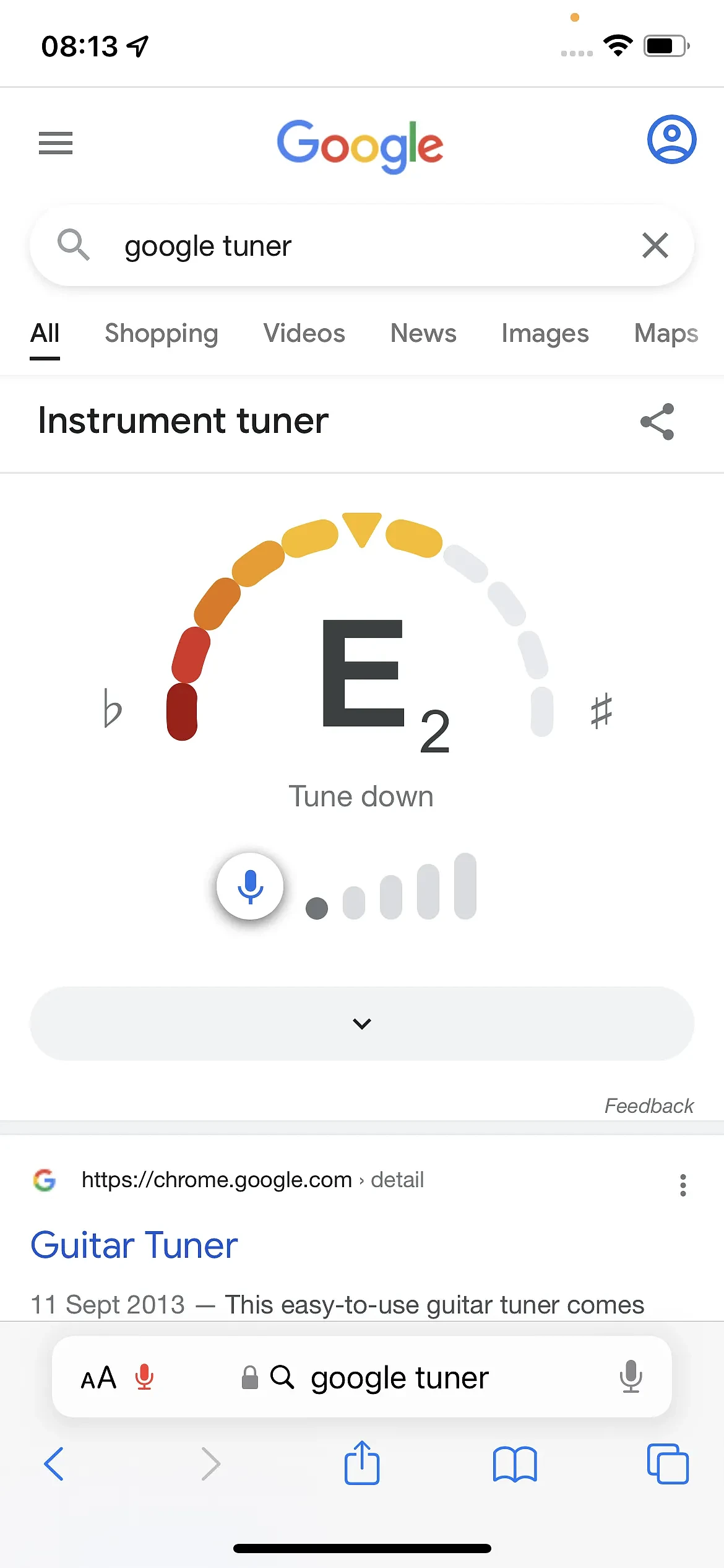 Google搜索在其内置功能中推出了吉他调音器 - 3
