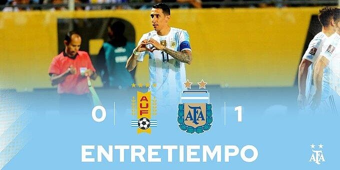 半场-迪马利亚圆月弯刀破门苏亚雷斯中框 阿根廷暂1-0乌拉圭 - 1