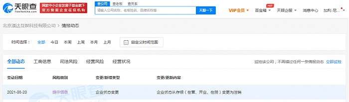 熊猫直播关联公司注销 实际控制人疑为王思聪 - 1