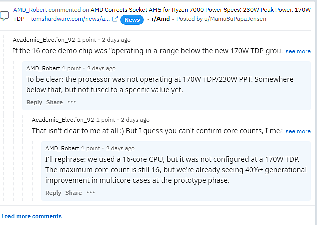 消息称 AMD 锐龙 7000 系列 CPU 最高频率限制为 5.85 GHz - 1
