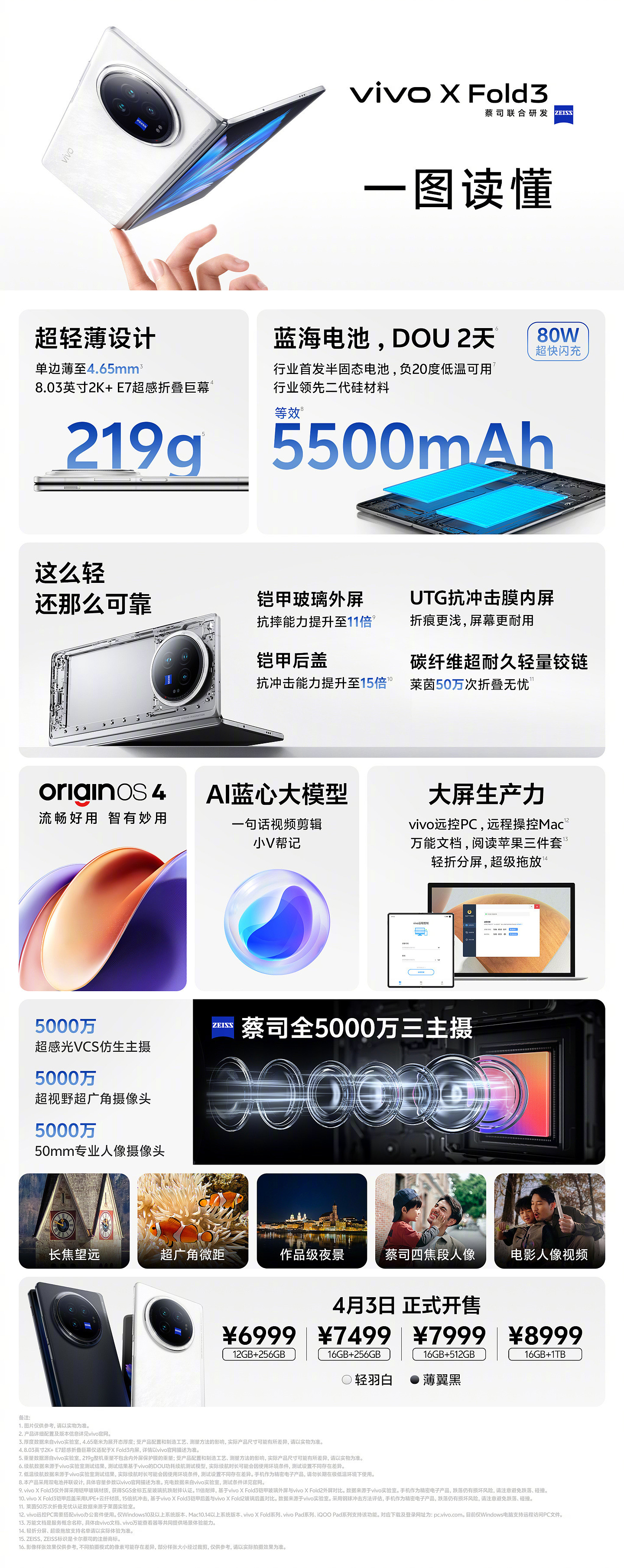 vivo X Fold3 / Pro 折叠屏手机发布：轻过直板旗舰，售价 6999 元起 - 17
