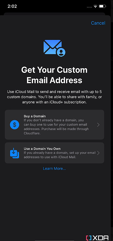 苹果 iOS 16 已支持直接购买自定义邮箱域名 - 1