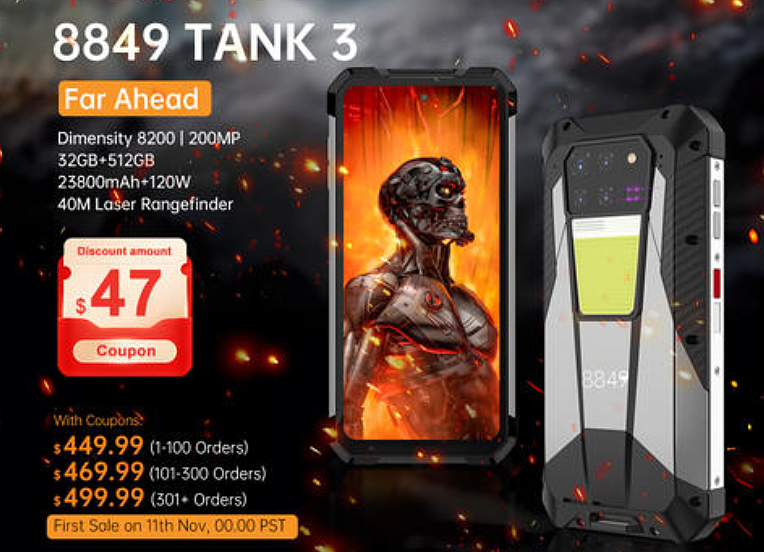 Unihertz Tank 3 三防手机发布：23800mAh 超大电池，首发价 500 美元 - 2
