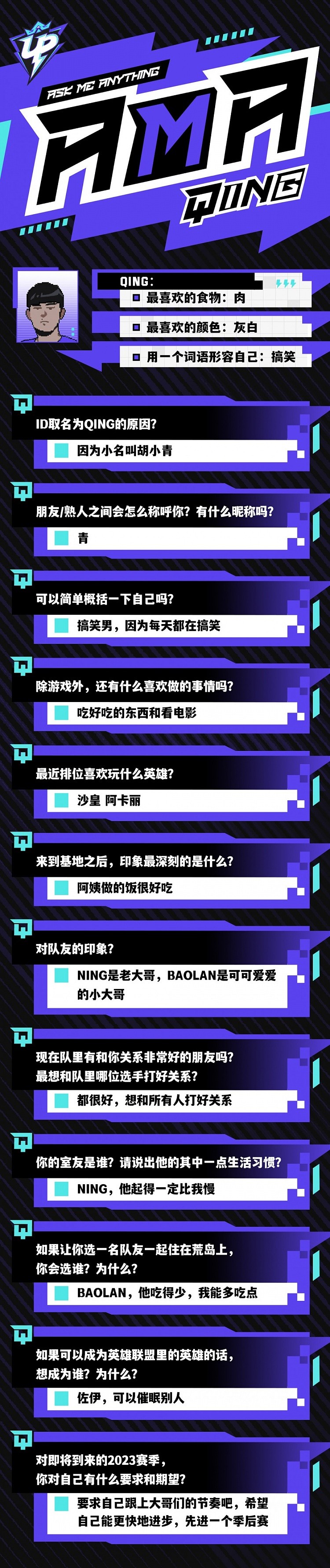 UP分享中单Qing问答：Ning是队伍老大哥 Baolan是可爱的小大哥 - 1