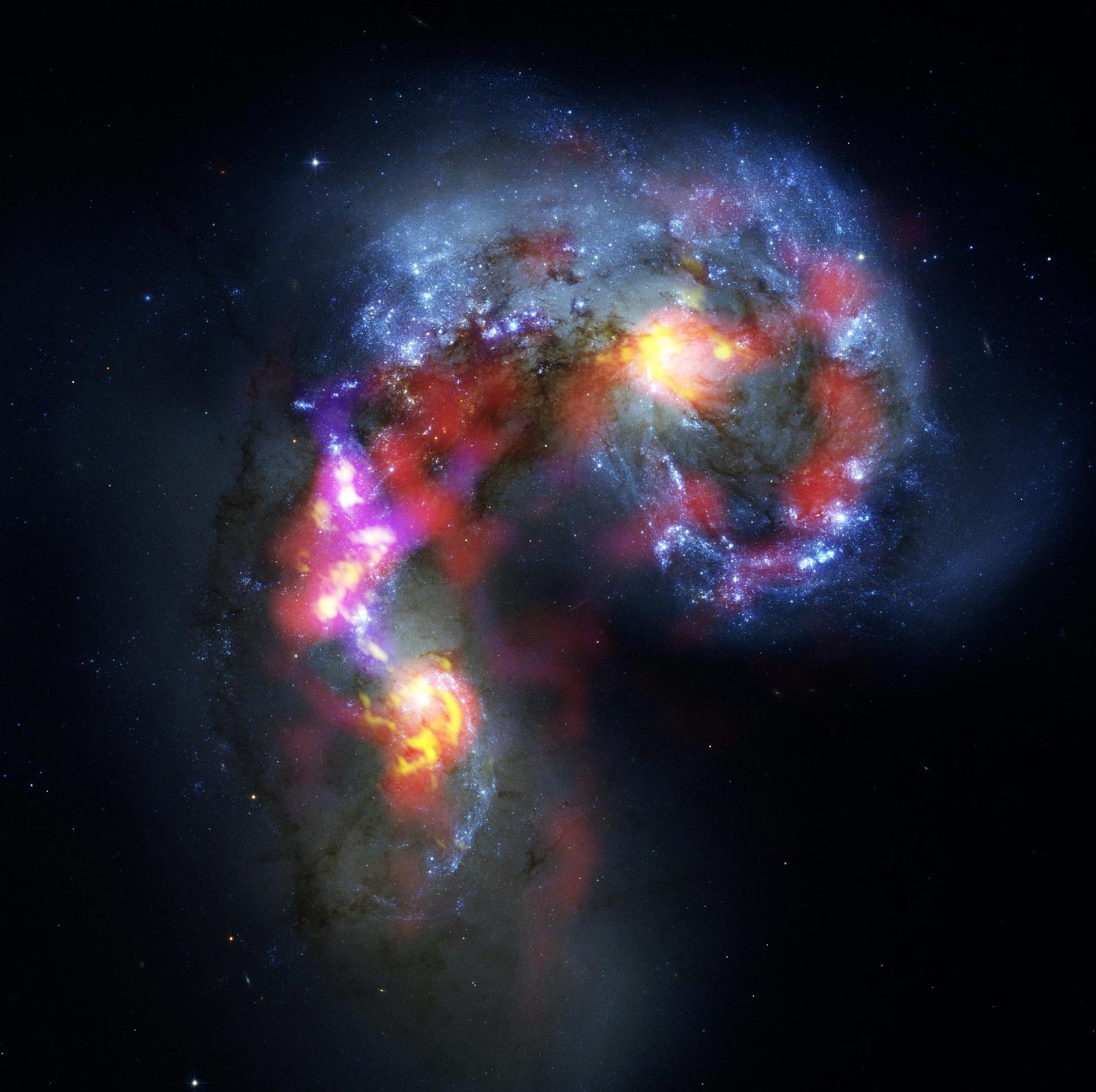 天线星系的碰撞：ALMA天文台庆祝开台10年的非凡科学成就 - 1