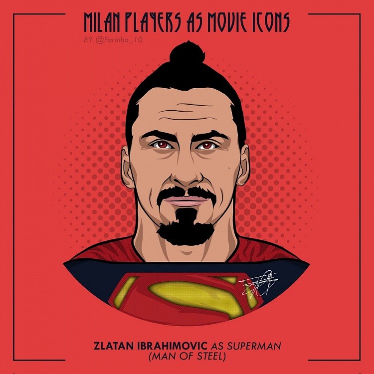米兰球员超级英雄形象：超人伊布、闪电侠特奥、黑豹迈尼昂 - 1
