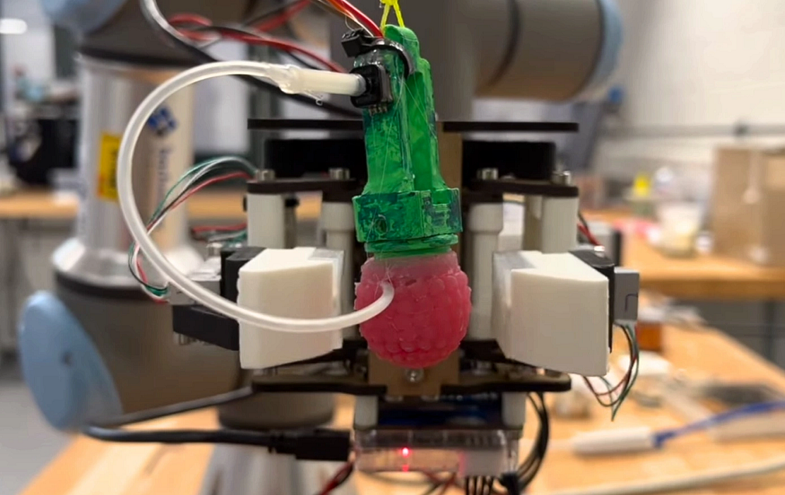 瑞士研究人员设计了一套“温柔”的机器人-莓果采摘系统 - 1