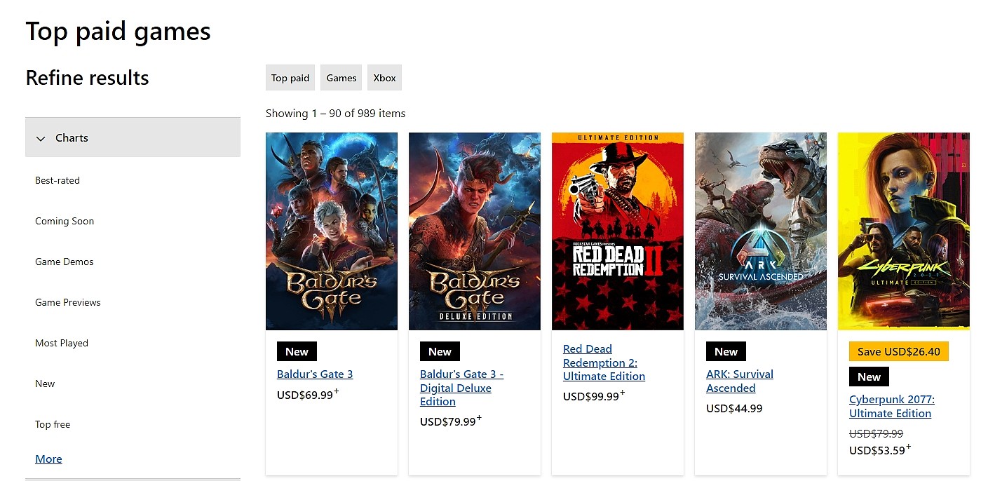 年度游戏的实力！《博德之门3》成Xbox商店最热卖游戏 - 1