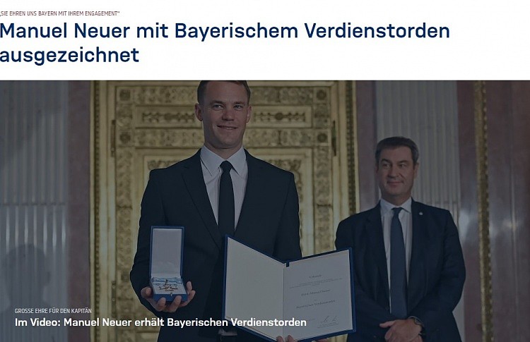诺伊尔获得巴伐利亚州功绩勋章，州长亲自颁奖 - 1