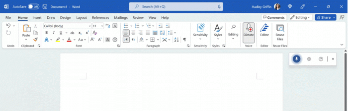 微软为多款Office应用推出全新设计的Dictation工具栏 - 2