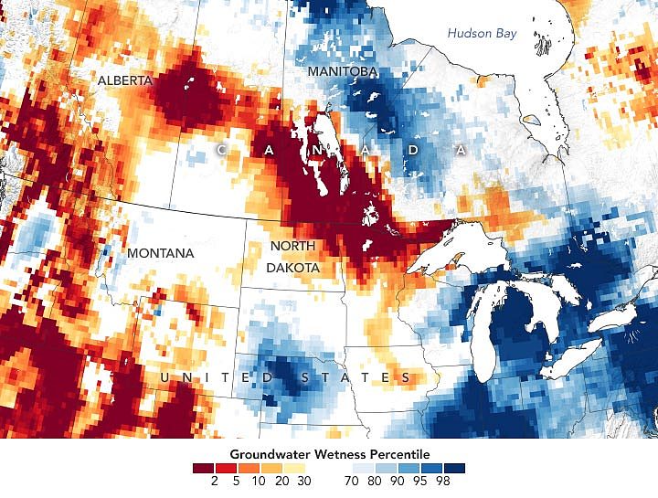 数据显示北美地区2021年干旱出现不同形态 - 2
