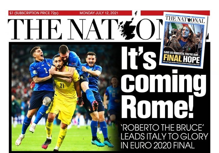 多损啊！苏格兰人挥舞意大利国旗，庆祝英格兰失冠 - 3