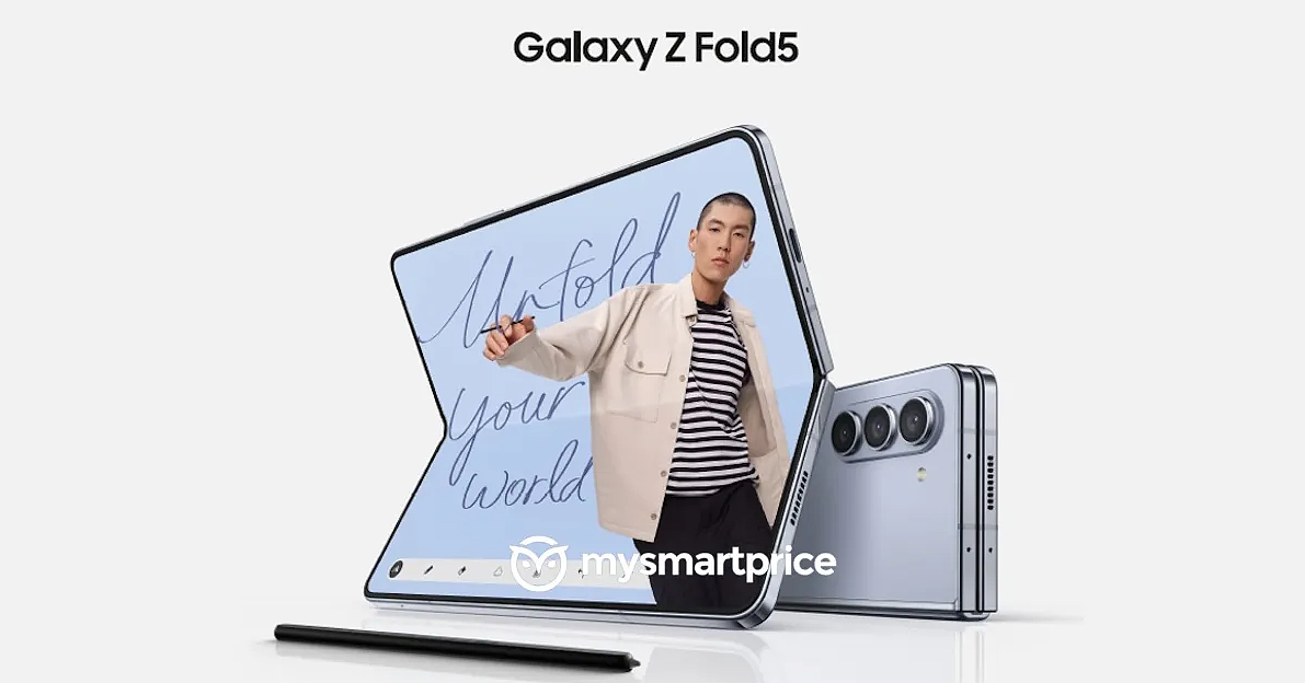 三星 Galaxy Z Fold5 手机官方海报泄露，折叠缝隙终于消失 - 1