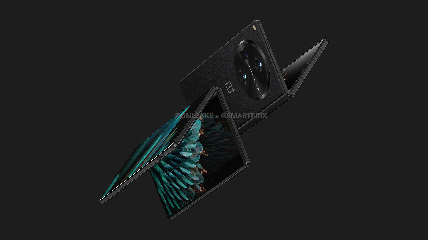 一加首款折叠屏手机 OnePlus V Fold 渲染图出炉：背面皮革、哈苏三摄 - 4