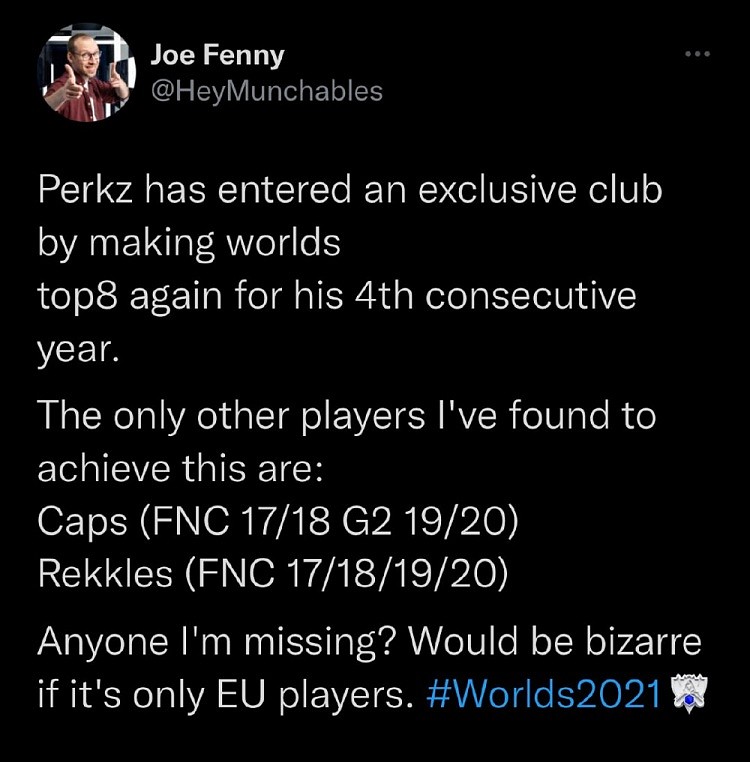 LPL英文流解说Munch：Perkz连续四年进入世界赛前八 - 1