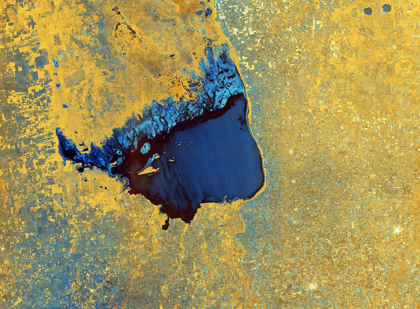 太空镜头下的奇基塔湖彩色图像 - 1