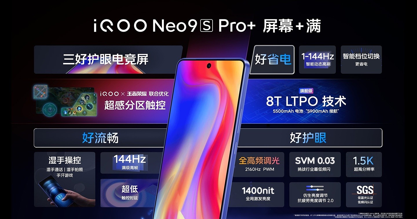 限时 2899 元起，iQOO Neo9S Pro + 手机发布：搭载自研电竞芯片 Q1、第三代骁龙 8 - 8